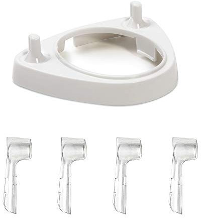 Supporto Nincha per Spazzolino con Porta Testine e 4 Coperchi Protettivi - Compatibile con Oral-B
