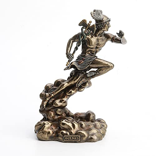 VERONESE Design Polyresin Griechischer Gott Hermes läuft auf Wolken Statue