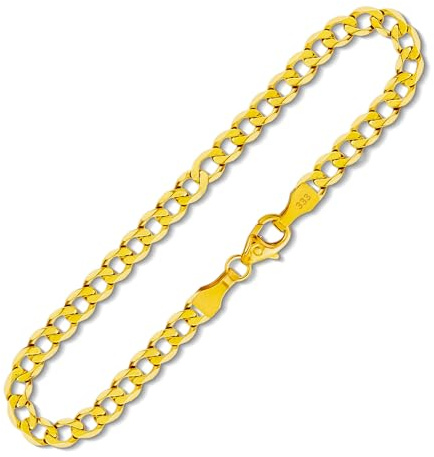 EDELIND 333 585 Armband Herren Echtgold, 3,9mm Panzerarmband, Länge wählbar | Goldarmband aus Gelbgold für Männer und Damen; Panzerarmband mit offenen Gliedern, echtes Gold 8K 14K, mehrere Längen