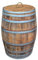300 Liter Weinfass als Regenfass - Rustikal (Geölt - Deckel mit Kordelgriff)