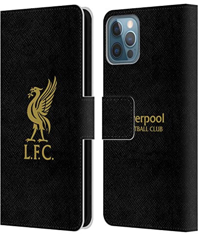 Head Case Designs Offizielle Liverpool Football Club Logo Gold Und Schwarz Liver Bird Leder-Wallet-Hülle Kompatibel mit Apple iPhone 12 / iPhone 12 Pro