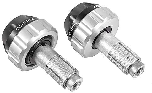 Motorcycle Throttle Lock Cruise Control Handlebar Plugs Grip Bar End Caps Slider Set for Street/Sport/Tour Bike Cruiser Scooter (Silver)