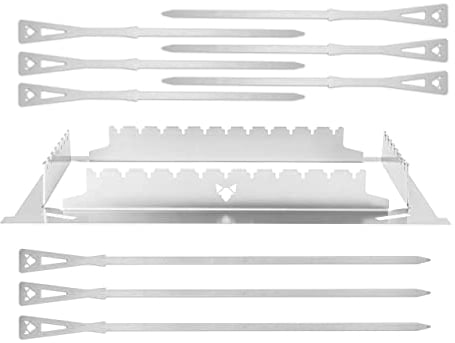 Grillspieße und Halterung im Set | 10- teilig | Grillzubehör für den FENNEK 2.0 aus Edelstahl | Made in Germany
