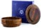 Haryali London Bol de rasage en bois avec couvercle en bois, blaireau, crème à raser, savon, tasse