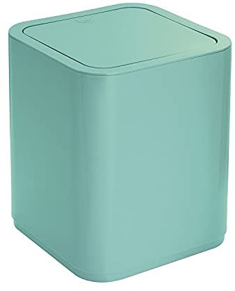 Gedy Seventy Paper Jetter, Dimensions and Weight 24.7 x 20 x 20 cm and 0.45 kg, Thermoplastic Resin Bathroom Bin, Aquamarine Finish, Matteo Thun Design, 2 Year Warranty