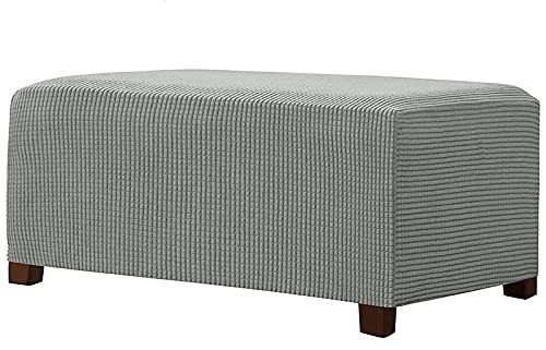 Rechteck Ottomane Schonbezug, Stretch Husse Für Fußstütze Waschbar Fußhockerbezug, Husse für Sofa Fußbank,Wohnzimmermöbel Dekoration Ottoman Bezug Protector (Color : B, Size : 135-165cm)