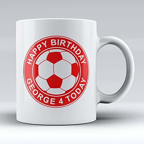Dalton Designs UK Any Colour Football United FC - Red - Personalised 10oz Ceramic Mug