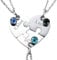 INBLUE Personalisierte Halskette für Männer/Frauen, Paar-/Freundschaftskette für 2/3/4/5 Teile, Schwarz/Silber Herz-Puzzle-Teile-Halsketten-Sets, Name/Text-Gravur Edelstahl-Halskette (3 Stück+Stein)