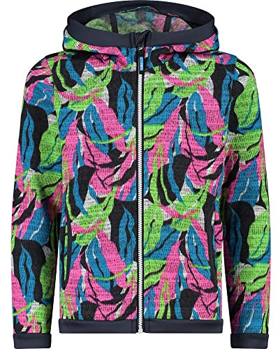 CMP - Kid G Jacket Fix Hood, Girl, Purple Fluo-Turchese, 98