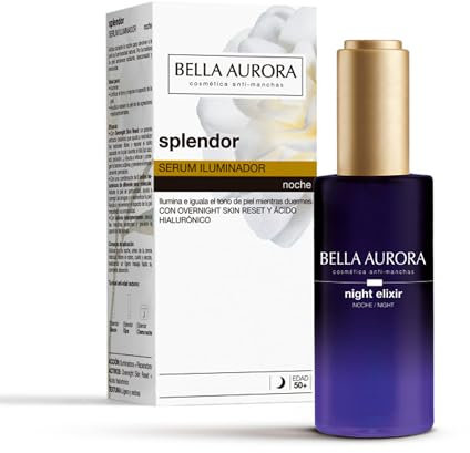 BELLA AURORA - Splendor Aufhellendes Gesichtsserum, 30 ml, Nacht-Serum, hellere Haut, vereinheitlicht den Ton, Anti-Aging, reduziert Falten, feuchtigkeitsspendend, reparierend und fleckenabweisend