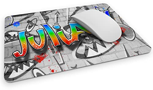 timalo® Mousepad Graffiti mit Namen | Gamer Mauspad personalisiert mit Wunschname für Jungen und Mädchen | Mousepad-g-31