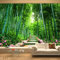 YXTSmurals Grün Bambus Blumen Fototapete Selbstklebende 3D Effekt Wandtattoos 3D Tapete Wandtapete Art Poster Wohnzimmer Kinderzimmer Tv Hintergrund Wanddeko Wandbilder Wandmalerei