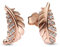 PANDORA Schwebende geschwungene Feder Ohrringe aus Rosévergoldeter Metalllegierung mit Cubic Zirkonia in der Farbe Rosé, PANDORA Moments Kollektion, 282574C01