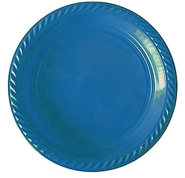 Dart 20 ASSIETTES PLASTIQUE RÉUTILISABLE 22CM MARINE