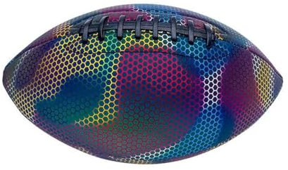 Pallone da Rugby da Allenamento Luminoso | Football Americano Fluorescente in Pelle | Palla da Allenamento