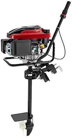 PINYELIN Moteur à essence pour bateau 4 temps 8 CV 196 CC Moteur hors-bord pour bateaux gonflables, canots et bateaux de pêche