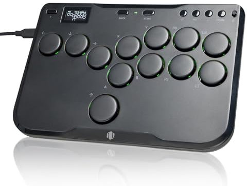 Arcade Stick Leverless Controller CosmoxGaming P12: Leverless Arcade Stick con Turbo & Silent Low Profile Switch, Arcade Stick per PC/PS3/PS4/Switch Game con pulsante di blocco Supporto Hot Swap &