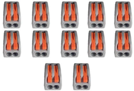 A2ZWORLD 10 Morsetti A Molla Con Connettori Terminali, Conduttore Per Cavi Fili Elettrici Riutilizabile, Elevata Sicurezza (2 Porte)