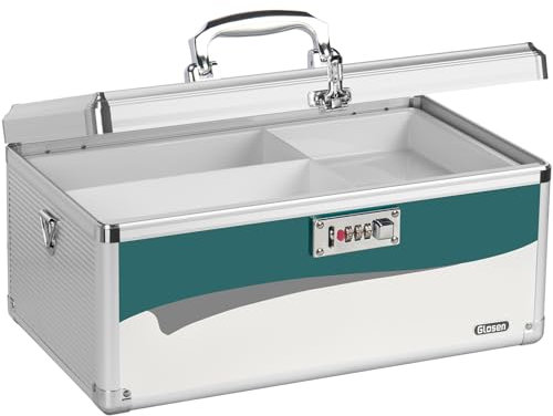 Glosen Medicine Lock Box with Combination Lock, Medication Storage Box, Medical Organizer Lockable Box with Code & Strap [15.9 x 9.3 x 7.48 inch]【Extra Large】
