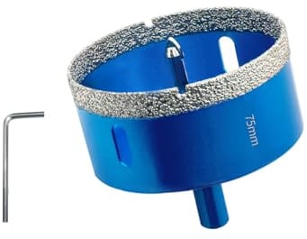 Teronbeta Broca Diamante 75mm con Guía de Centrado, Profesional Sierra Perforadoras de Diamante para Azulejos, Porcelana, Vidrio, Mármol y Cerámica
