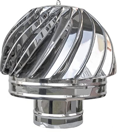 NEUES MODELL 120mm Schornsteinaufsatz Kaminaufsatz Aspirator Schornsteinabdeckung Drehbar Edelstahl Kaminhaube Schornsteinhaube (120mm)