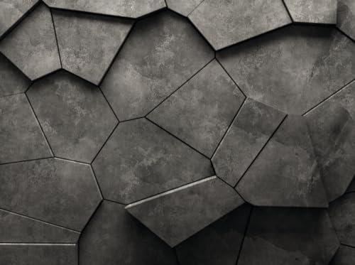 Livingwalls 399241 Papier peint photo intissé aspect pierre en noir, anthracite, gris – Avec motif sur 1,59 m x 2,80 m – Fabriqué en Allemagne