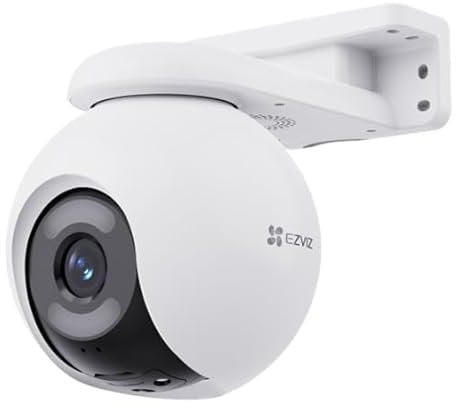 EZVIZ H8x 2K+ Telecamera Wi-Fi Esterno, Telecamera Motorizzata per Esterni, Visione Notturna a Colori, Rilevamento di Persone/Veicoli, Tracciamento Zoom Automatico, Audio Bidirezionale, Alexa
