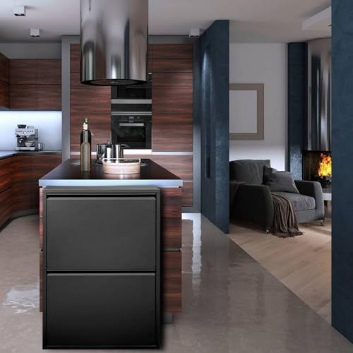 Dmora Abfalleimer Achros 60x25x92,5h cm Schwarz 4 Fächer