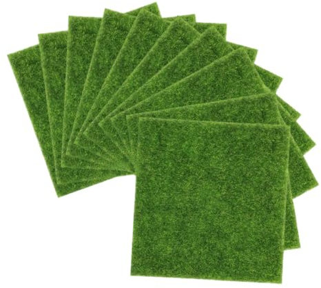 DRESSOOS 10stücke Kunstrasenmatte Simulationsgrasmatte Lebensechte Grasmatte Dekorative Requisite Für Emuliertes Gras Kunstrasenmatten Für Innen Und Außen Micro Landschaft Ornament