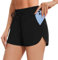 AKKQHH Sport Shorts Damen Sporthose Kurz mit Tasche Sommer Atmungsaktive Laufhose Schnelltrocknende Running Fitness Yoga Trainingshose Jogginghose(Schwarz,M)
