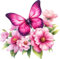 x4 Pink Butterfly Vinyl Stickers Cover Marks Non Transparent Waterproof Floral Art Decals 1@ 20cm Tall Ideal for Toilets or car. 3@ 7cm Tall Ideal for Phone case, Cups & Wine Glass (Butterfly Pink)