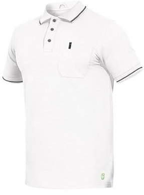 Leibwächter Polo-Shirt Herren Flex-Line – Weiß – Gr. 3XL – Poloshirt mit Brusttasche – Kurzarm Poloshirts mit 3 Knöpfen – 50% Baumwolle 50% Polyester – Sommer Arbeitsbekleidung für Herren