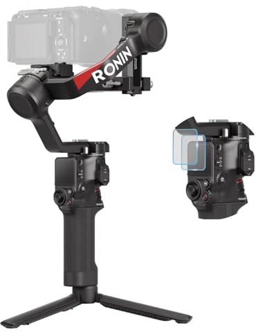 DJI RS 4 Bundle, 3-Achsen Gimbal-Stabilisator für DSLR- und spiegellose Kameras Canon/Sony/Panasonic/Nikon/Fujifilm, Autom. Achsensperren, 2-Modus-Joystick, Teflon-Achsenarme, Kamera-Gimbal