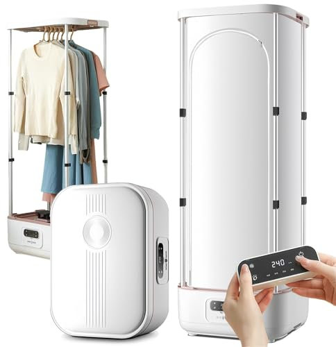 SAIYERUS Automatic Ironing Machine and Clothes Dryer - Portable Steam Drying Machine for Household Use Automatic Lroning - Folding/Wrinkle-Removal/UV-Sterilization/Steam-Deodorization/Mi-te,220V