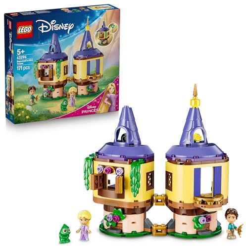 LEGO | Princesas Disney Mini Torre de Rapunzel – Castillo de Juguete de Enredados con Mini Muñecos, Figura del Camaleón Pascal y Accesorios – Regalo para Niñas de 5+ Años y Fans de la Película – 43294