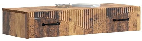 vidaXL Wandmontierter Beistelltisch Altholz 87,5 x 34,5 x 17 cm, Moderner Wohnbereich, rechteckiger Tisch, Wandmontage, schicke Aufbewahrung, platzsparend, funktionales Möbel