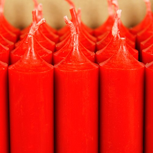 Bütic GmbH Stabkerzen durchgefärbt 180mm x Ø 22mm - Kerzen hochgereinigt, Brenndauer 8h, geruchsneutral, rußarm mit rückstandsfreiem Abbrand, Farbe:Rot, Set mit:8 Stück