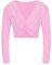 tanzmuster ® Ballettjacke Mädchen Langarm - Mia - aus sehr weichem Baumwollstoff Ballett Top zum Reinschlüpfen in rosa, Größe 104/110