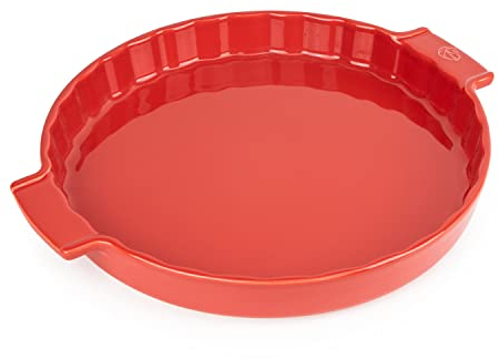 Peugeot - Moule à Tarte en céramique 30 cm - Garanti 10 - Fabrication Française - Coloris Rouge