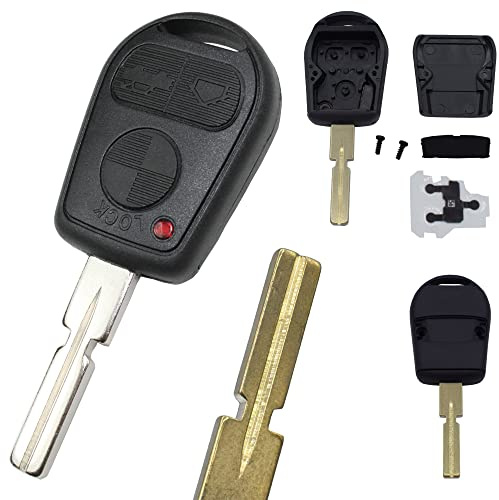 KONIKON Schlüssel Auto mit 3 Tasten Funkschlüssel Rohling HU58 Neu passend für BMW E36 E38 E46 E39