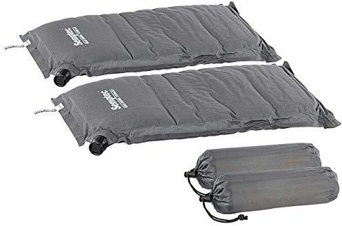 Semptec Urban Survival Technology Sitzkissen aufblasbar: 2er-Set selbstaufblasendes Thermo-Sitz- und Kopfkissen (Sitzkissen selbstaufblasend, Iso, Nackenkissen)