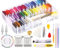 MIAHART Kit filo da ricamo da 158 pezzi, include 57 fili da ricamo colorati con scatola organizer, kit di strumenti a punto croce da 101 pezzi per la creazione di stringhe per braccialetti