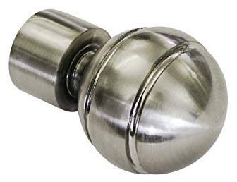 Gardinia Kugel, 2 x Endstück, Metall, Edelstahl-Optik, für Gardinentechnik Ø 19 mm