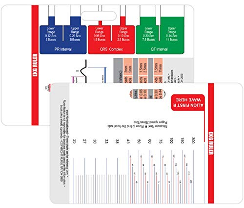 EKG Lineal, horizontales Kartenwerkzeug – EKG und Elektrokardiogramm Lineal – Ausgezeichnetes Hilfsmittel für EKG Techs, EMT, Kardiologie, Krankenschwestern oder andere medizinische Fachkräfte