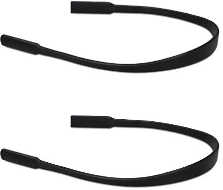kwmobile 2x Banda Elastica Ferma-Occhiali - Fascetta in Morbido Silicone nero Lunga 21 cm - Per Sport con Occhiali da Sole o da Vista