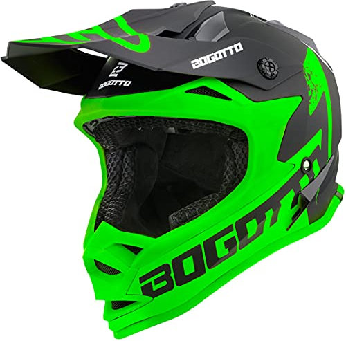Bogotto V321 Soulcatcher Motocross Helm, grün/schwarz, L