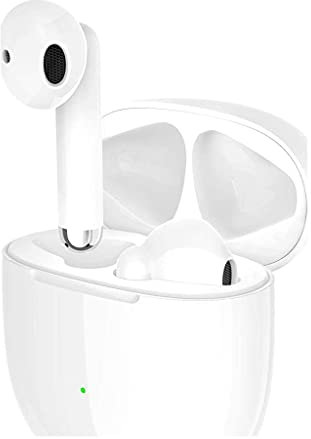 TCL - MOVEAUDIO S200 Auriculares inalámbricos (Cancelación de ruido, Bluetooth 5.0, Carga rápida, Estuche de carga extrafino, IP54, táctil) Classic White