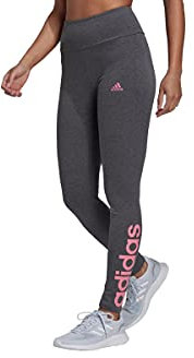 Adidas W Lin Leg, Leggings Donna, Dark Grey Heather/Rose Tone, XS