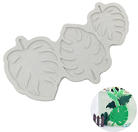 Silikonform für Fondant, tropische Blätter, Monstera-Blätter, Kuchendekoration, Form für Schokolade, Kekse, Gebäck, Kuchen, Kuchen, Süßigkeiten, Modelliermasse