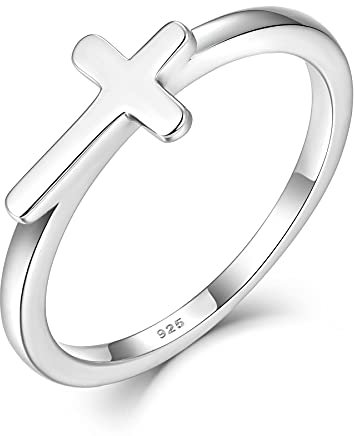 Starchenie Kreuzring 925 Sterling Silber Klassischer christlicher Ring für Damen